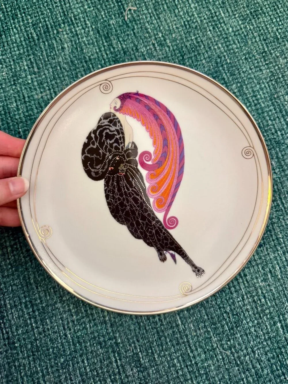 House of Erté 'Beauty and the Beast' Franklin Mint Limited Edition Display Plate
